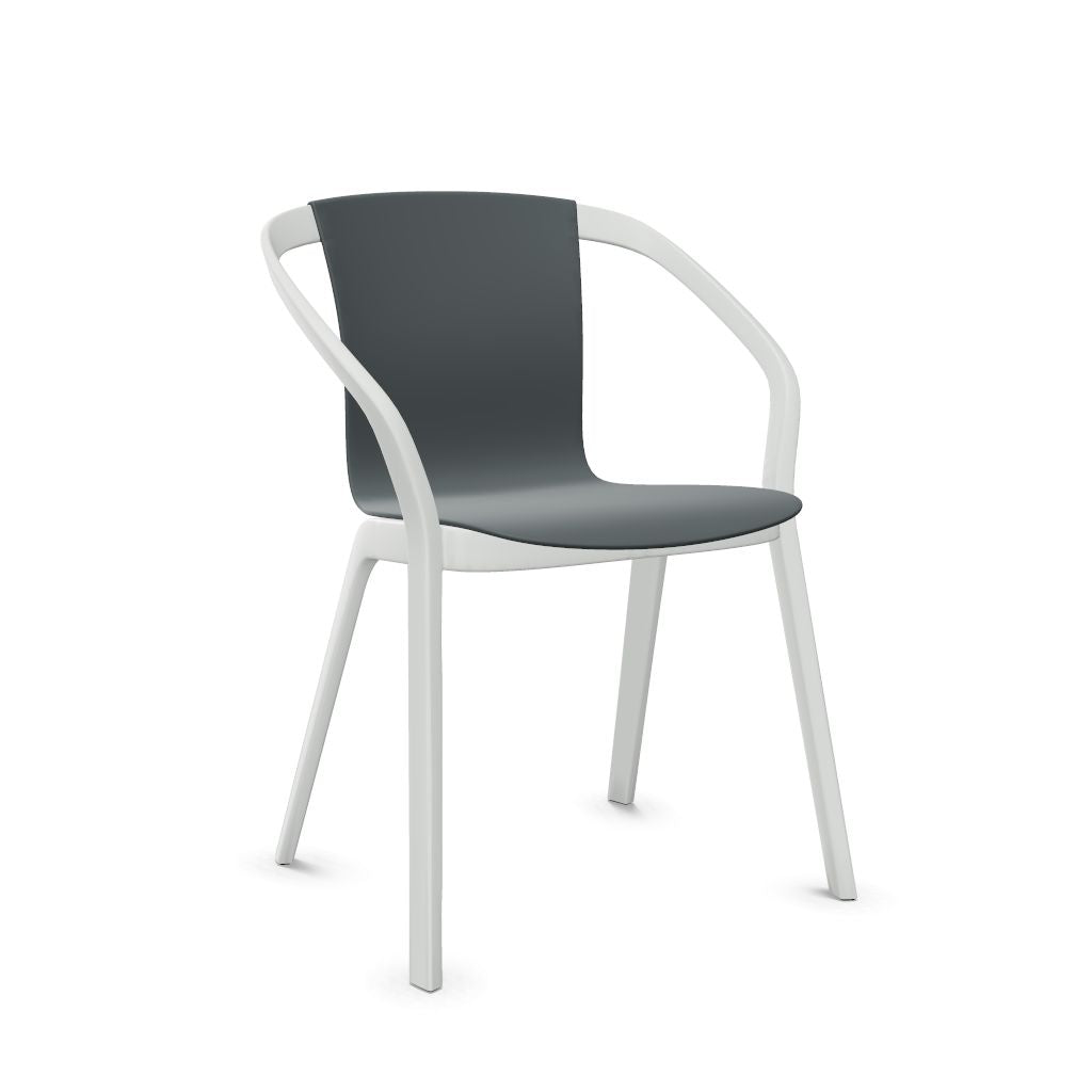 Workwell Sedus semood se mood Vierfuss Stuhl mit Kunststoff-Sitz basaltgrau und Gestell lichtgrau, stapelbar