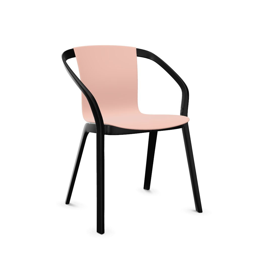 Workwell Sedus semood se mood Vierfuss Stuhl mit Kunststoff-Sitz antikrosa und Gestell schwarz, stapelbar