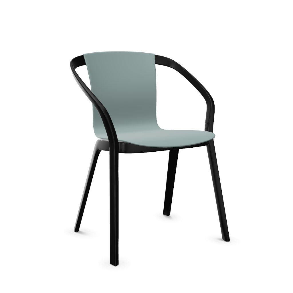 Workwell Sedus semood se mood Vierfuss Stuhl mit Kunststoff-Sitz fjordgruen und Gestell schwarz, stapelbar
