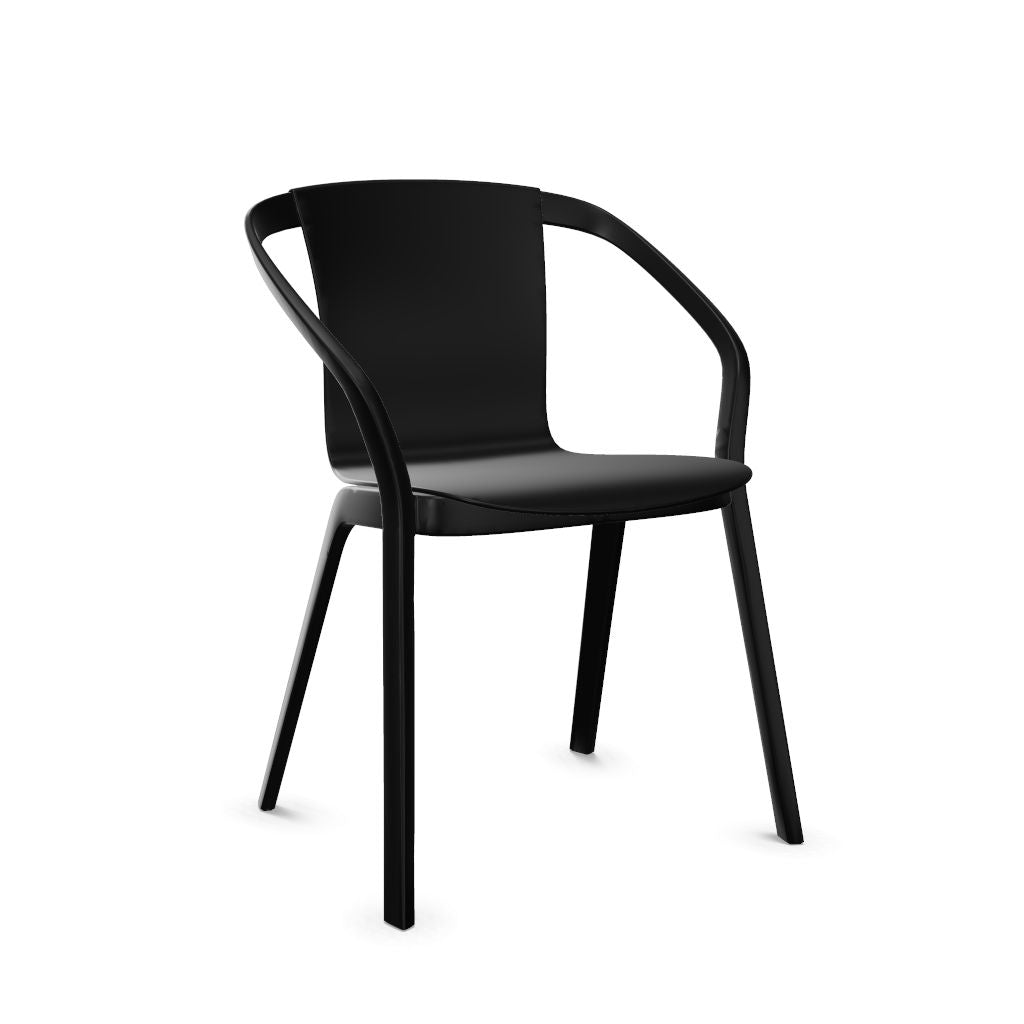 Workwell Sedus semood se mood Vierfuss Stuhl mit Kunststoff-Sitz schwarz und Gestell schwarz, stapelbar