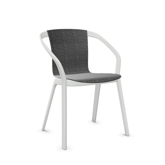 Workwell Sedus semood se mood Vierfuss Stuhl mit Kunststoff-Sitz aus Filz anthrazit und Gestell lichtgrau, stapelbar