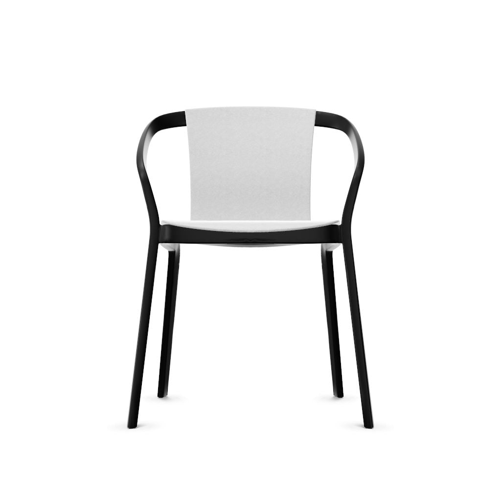 Workwell Sedus semood se mood Vierfuss Stuhl mit Kunststoff-Sitz aus Filz hellgrau und Gestell schwarz, stapelbar