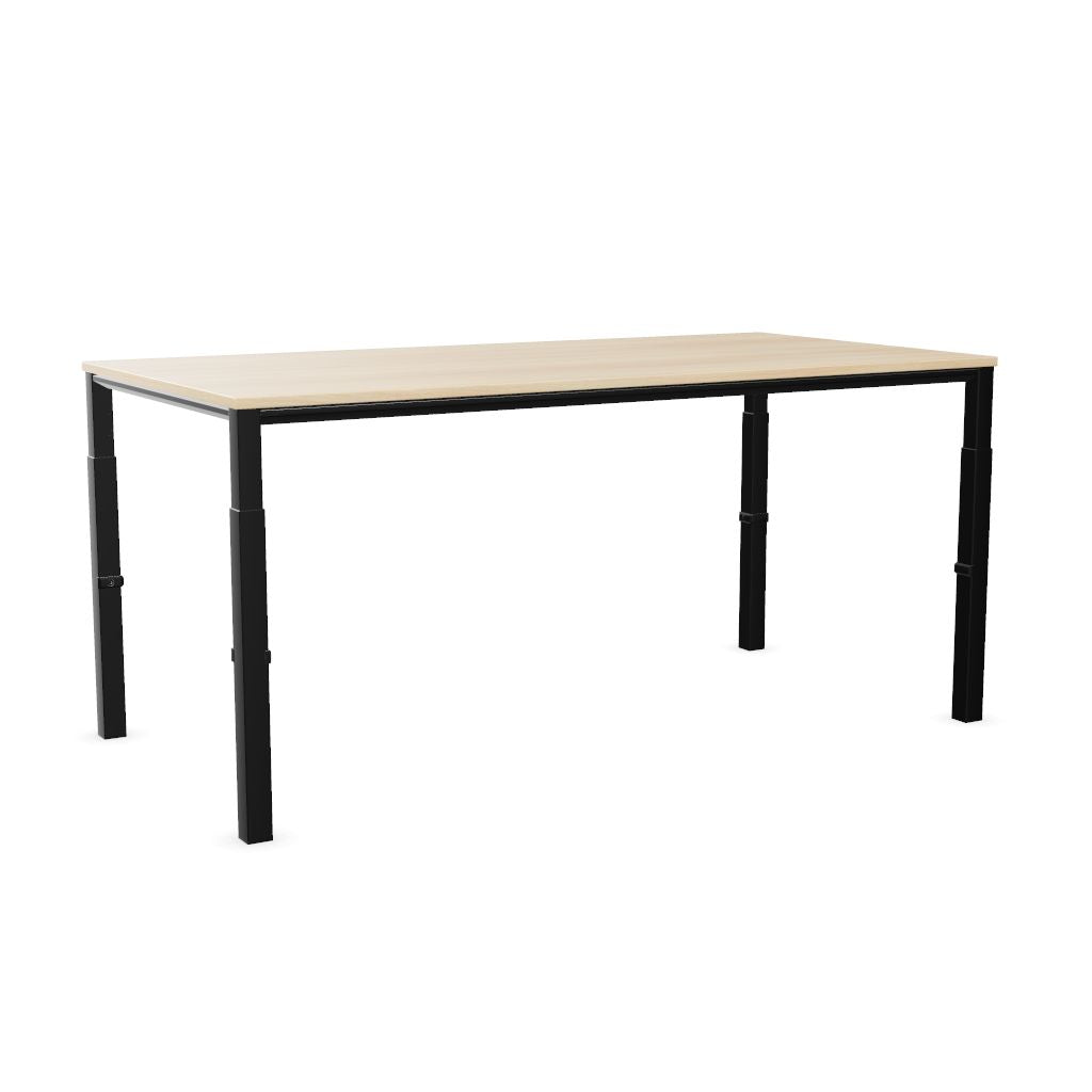 Workwell Sedus temptation four Schreibtisch mit Tischplatte akazie und Gestell schwarz, hoehenverstellbar
