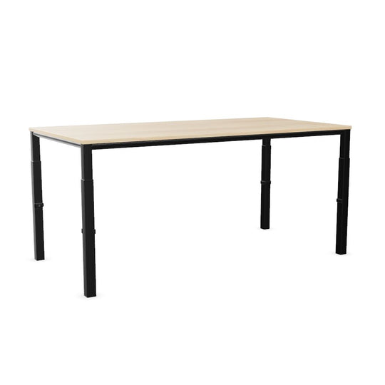 Workwell Sedus temptation four Schreibtisch mit Tischplatte akazie und Gestell schwarz, hoehenverstellbar