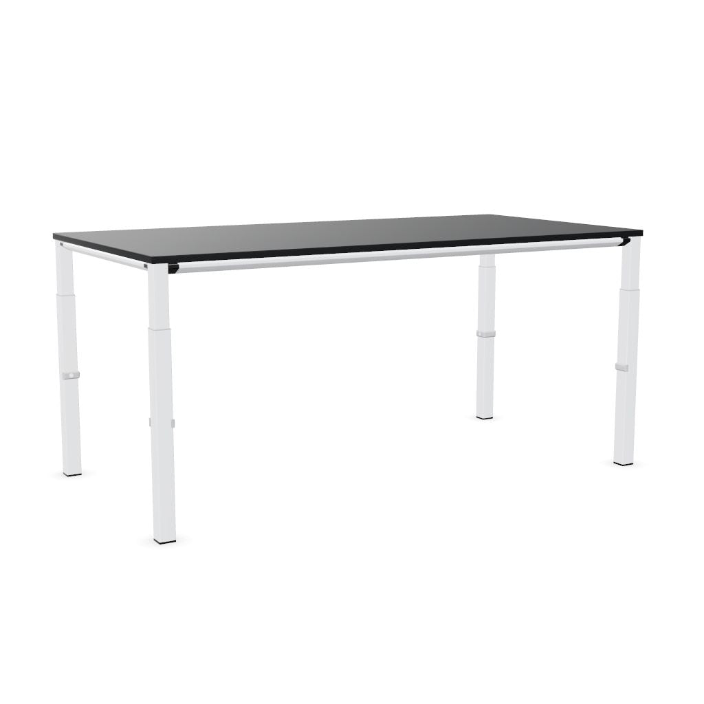 Workwell Sedus temptation four Schreibtisch mit Tischplatte graphitschwarz und Gestell weiss, hoehenverstellbar
