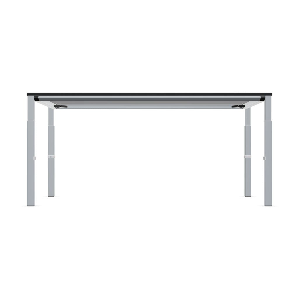 Workwell Sedus temptation four Schreibtisch mit Tischplatte graphitschwarz und Gestell weissaluminium, hoehenverstellbar