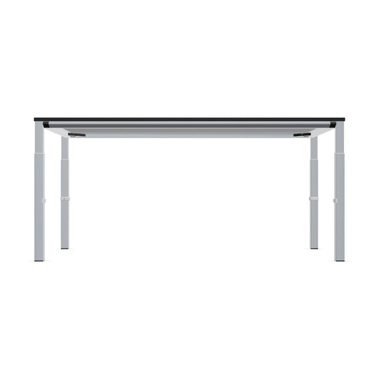 Workwell Sedus temptation four Schreibtisch mit Tischplatte graphitschwarz und Gestell weissaluminium, hoehenverstellbar