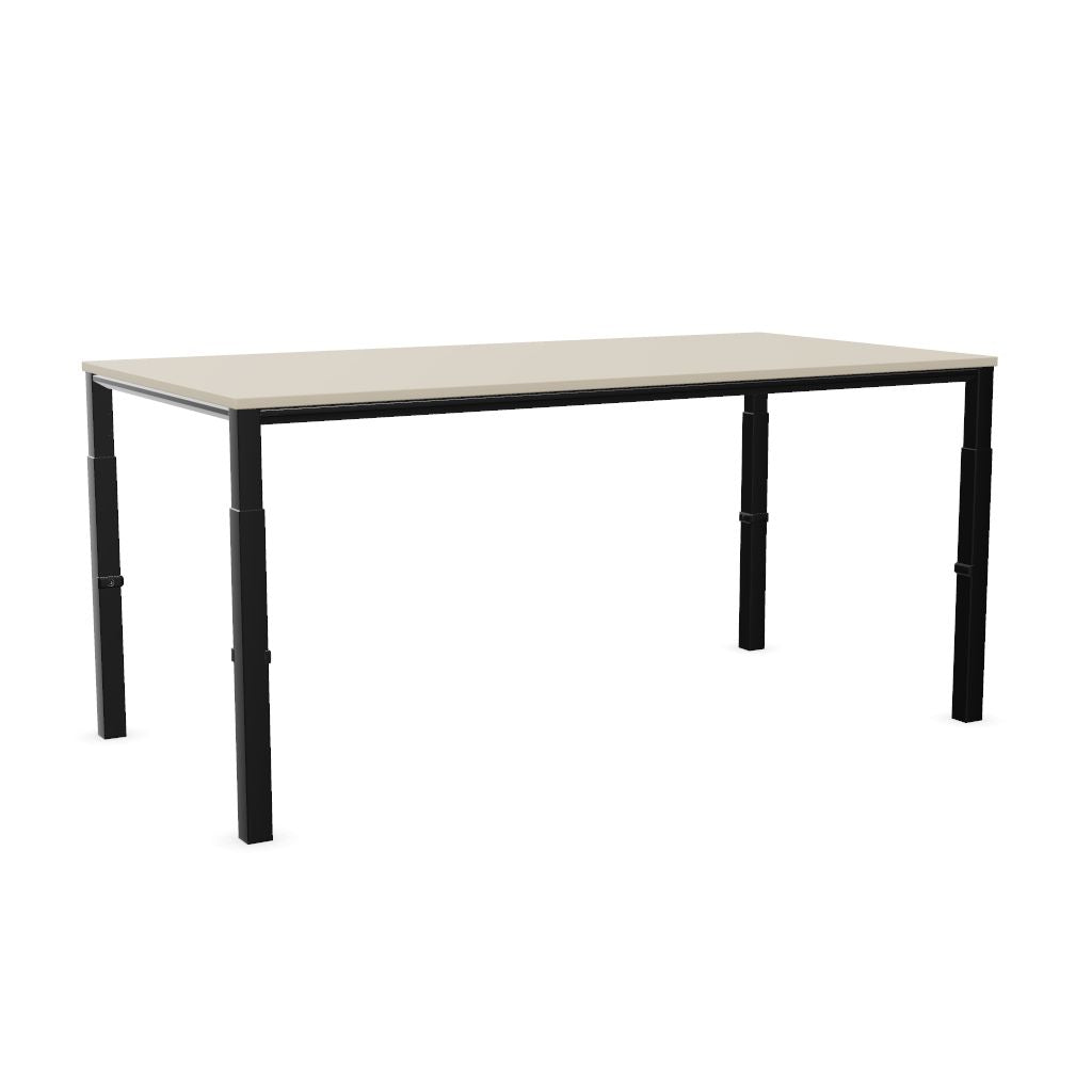 Workwell Sedus temptation four Schreibtisch mit Tischplatte kieselgrau und Gestell schwarz, hoehenverstellbar