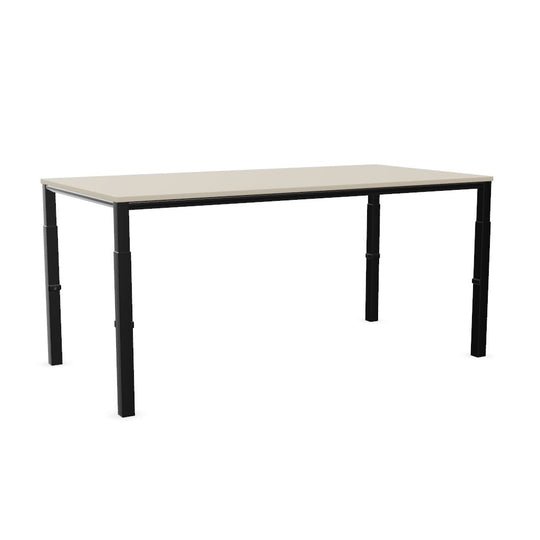 Workwell Sedus temptation four Schreibtisch mit Tischplatte kieselgrau und Gestell schwarz, hoehenverstellbar