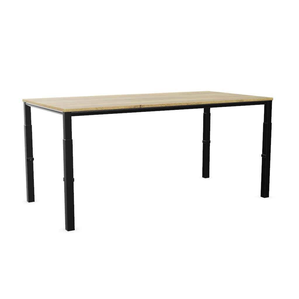 Workwell Sedus temptation four Schreibtisch mit Tischplatte likewood eiche und Gestell schwarz, hoehenverstellbar