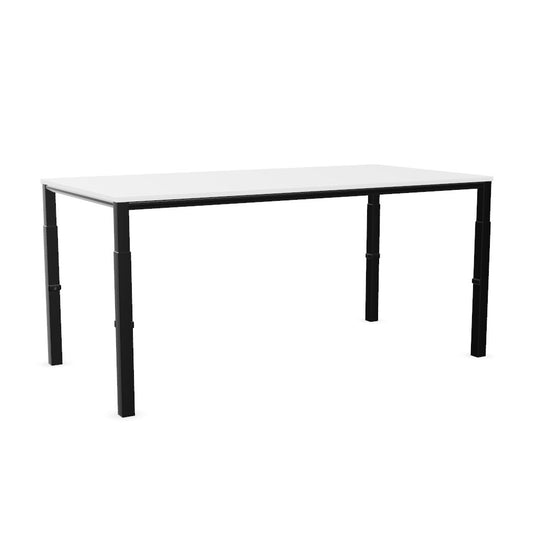 Workwell Sedus temptation four Schreibtisch mit Tischplatte reinweiss und Gestell schwarz, hoehenverstellbar