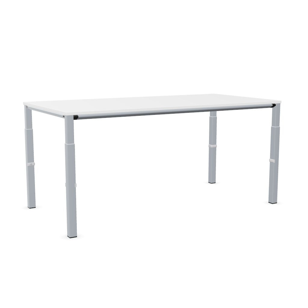 Workwell Sedus temptation four Schreibtisch mit Tischplatte reinweiss und Gestell weissaluminium, hoehenverstellbar