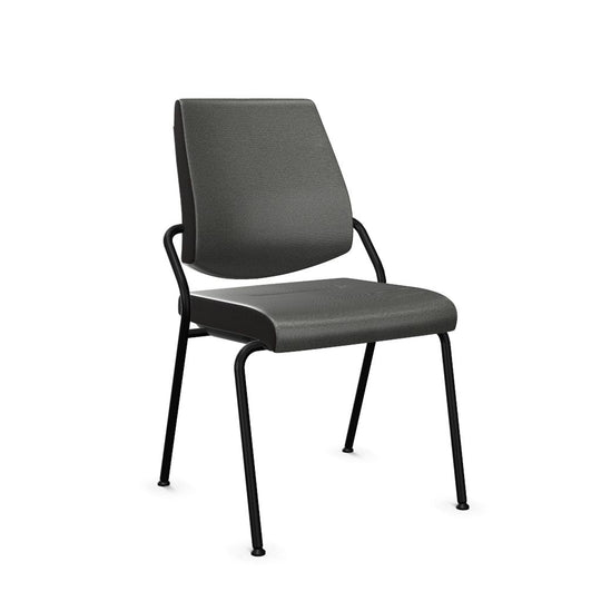 Workwell Sedus black dot Vierfuss Stuhl mit Bezug basaltgrau und Gestell schwarz, stapelbar