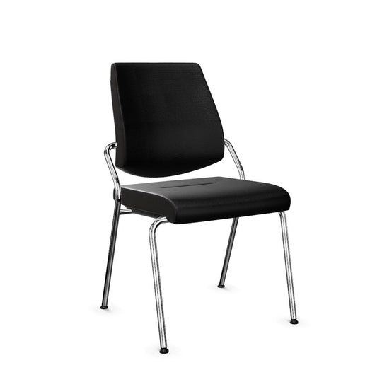 Workwell Sedus black dot Vierfuss Stuhl mit Bezug schwarz und Gestell poliert, stapelbar