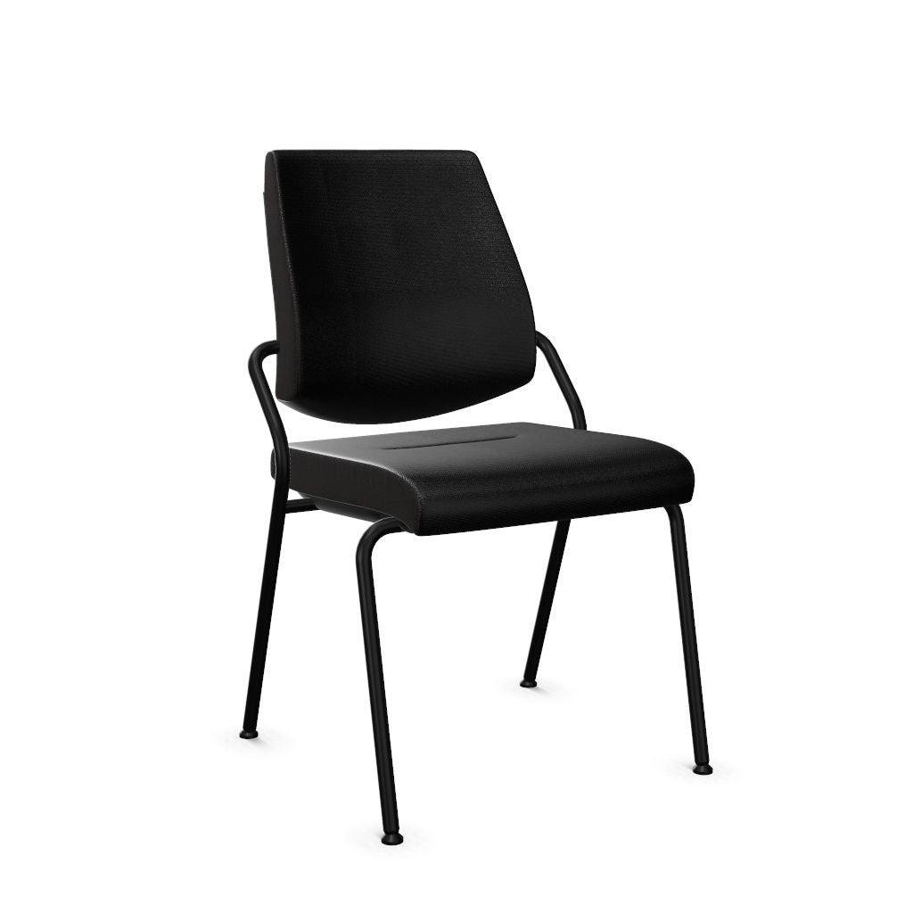 Workwell Sedus black dot Vierfuss Stuhl mit Bezug schwarz und Gestell schwarz, stapelbar